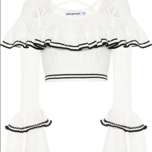 Self Portrait Frill Knit Top